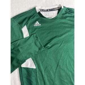adidas Climalite Men's Long Sleeve Soccer Jersey Green 100% Polyester Size M